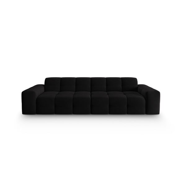 Melns samta dīvāns 255 cm Kendal – Micadoni Home