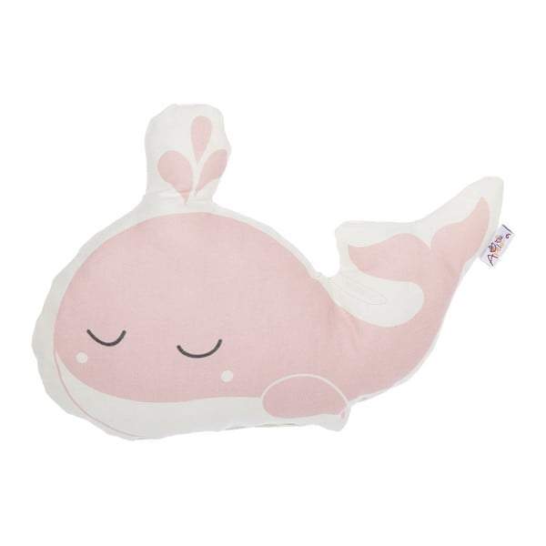Rozā bērnu spilvens ar kokvilnu Mike & Co. NEW YORK Pillow Toy Whale, 35 x 24 cm