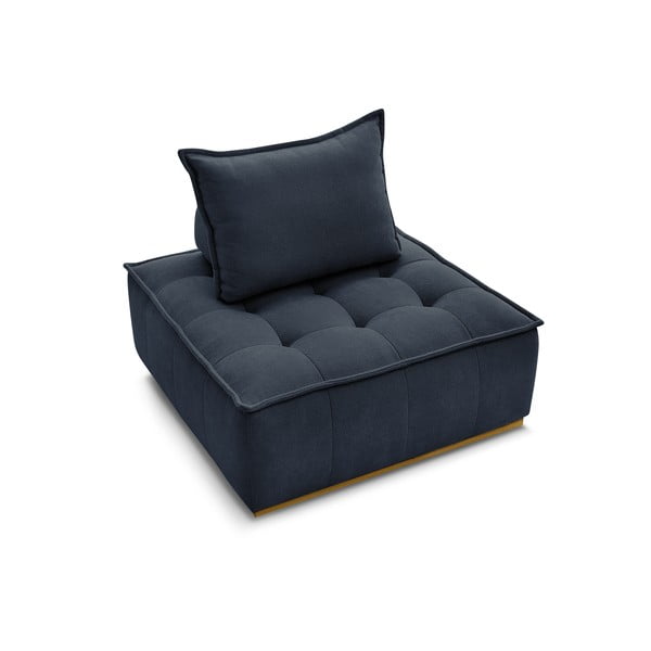 Tumši zils atpūtas krēsls no šenila auduma Elisa – Bobochic Paris-image-4