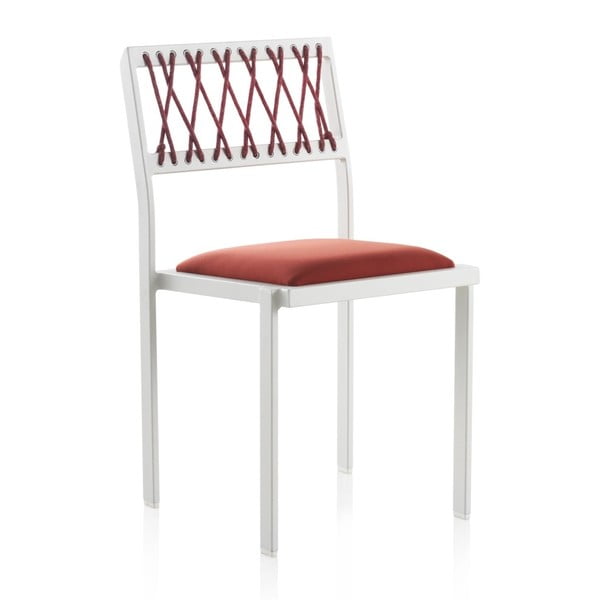 Balts dārza krēsls ar sarkanām detaļām Geese Seally