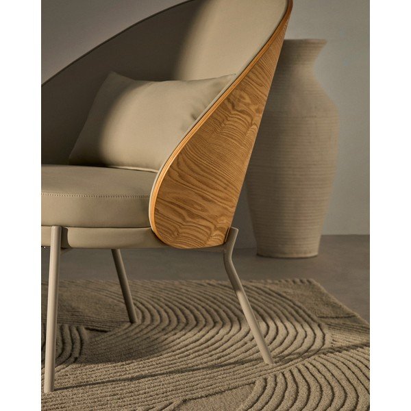 Bēšs atpūtas krēsls no šenila auduma Eamy – Kave Home-image-1
