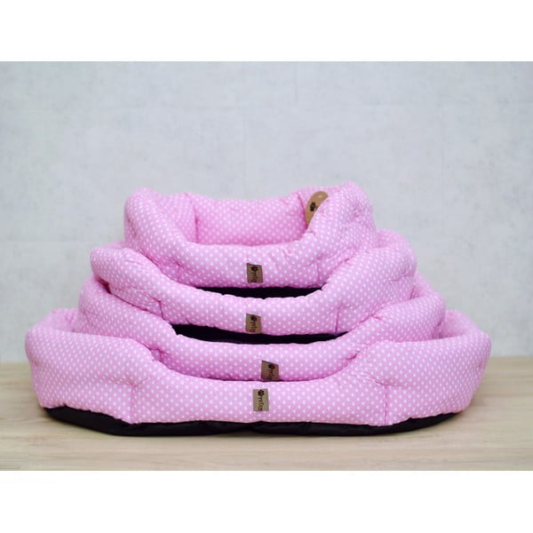 Rozā kokvilnas gulta mājdzīvniekiem 65x50 cm Pinky – Petsy-image-3