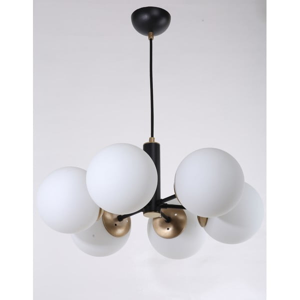 Melna piekaramā lampa ar stikla abažūru ø 56 cm Daisy – Squid Lighting-image-1