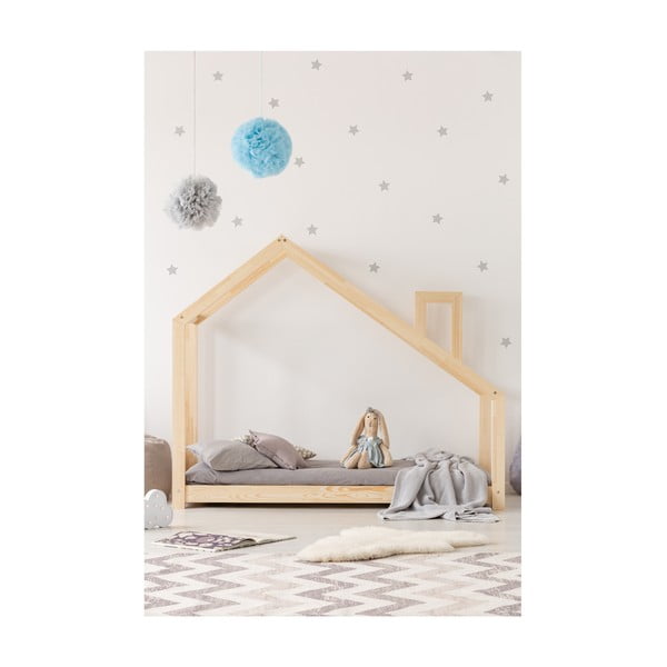 Bērnu gulta mājas formā no priedes koka Adeko Mila DMS, 120 x 200 cm
