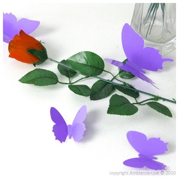 12 violetu uzlīmju komplekts Ambiance Butterflies-image-3