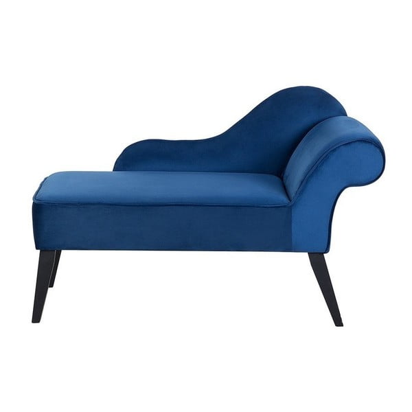 Zils atpūtas krēsls ar samta izskatu un septiņiem labajā pusē Monobeli Corin