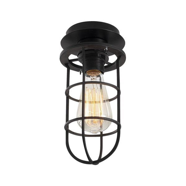 Melna griestu lampa ar metāla abažūru ø 12 cm Kimil – Opviq lights