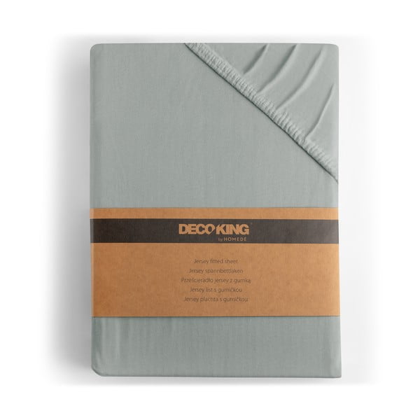 Gaiši pelēks trikotāžas palags ar gumiju 140x200 cm Amber – Restilo-image-4