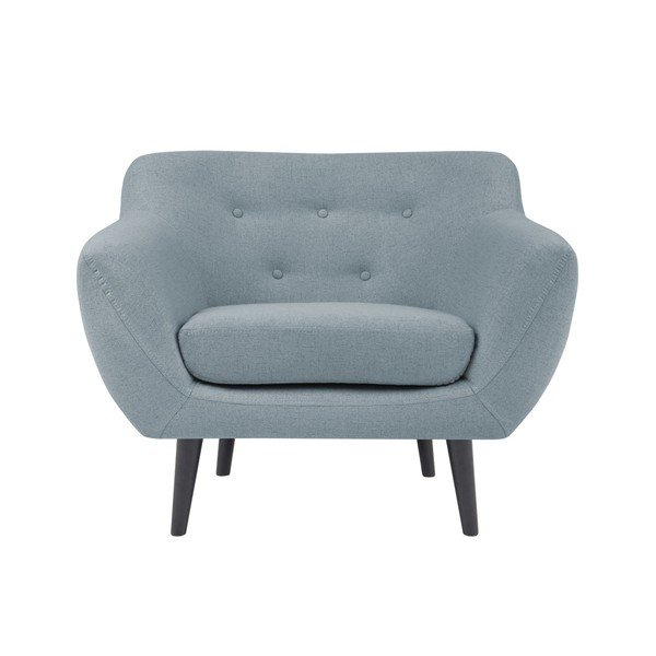 Gaiši zils krēsls ar brūnām kājām Mazzini Sofas Piemont