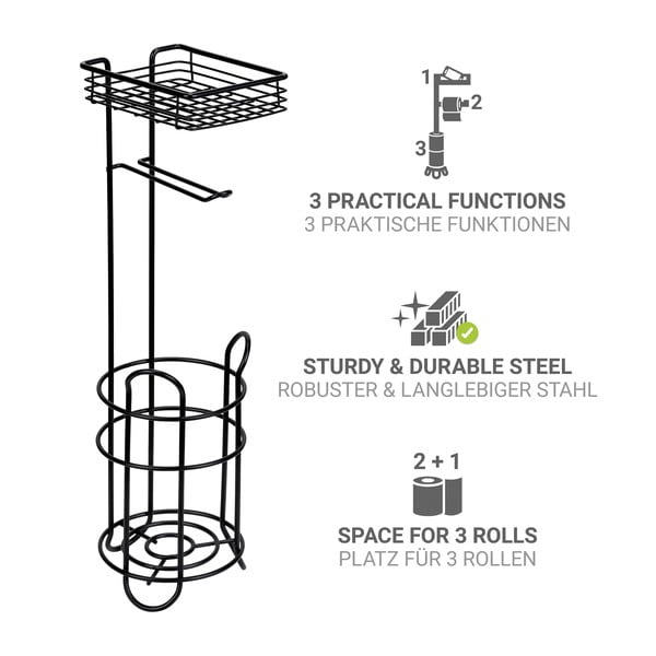 Melns tērauda tualetes papīra turētājs – Wenko-image-2