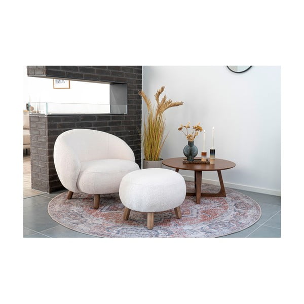 Krēmkrāsas atpūtas krēsls ar kāju balstu Savona – House Nordic-image-1