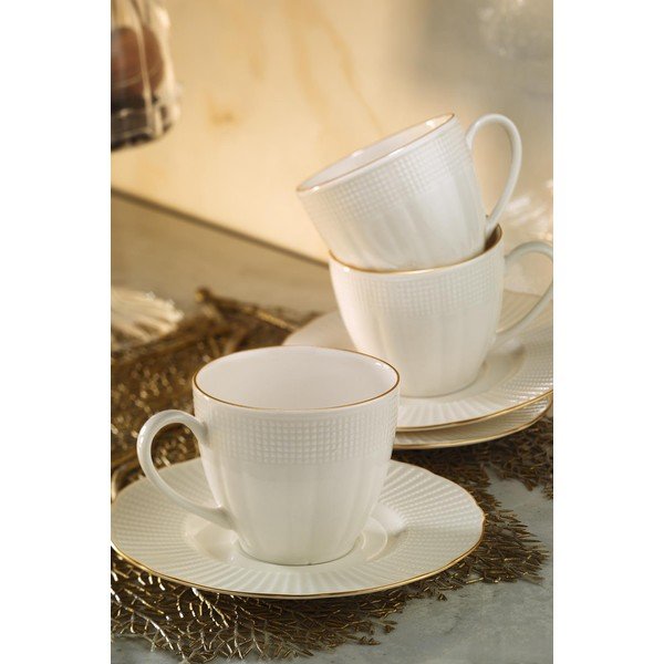 6 porcelāna kafijas tasīšu komplekts ar apakštasīti Kutahya Café, 200 ml-image-1