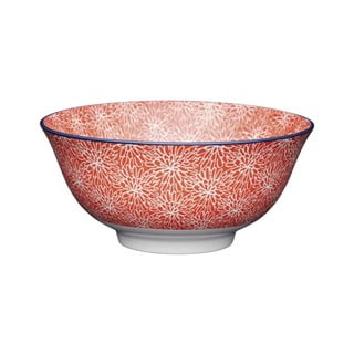 Sarkana keramikas bļoda Kitchen Craft Floral, ø 16 cm