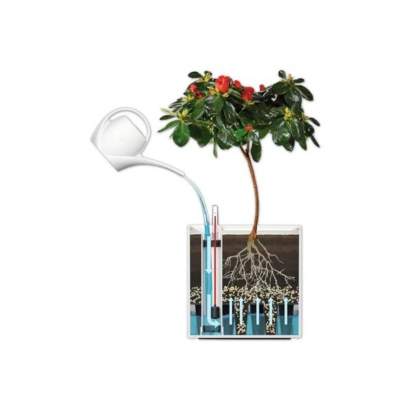 Pašlaistošs puķu pods no pārstrādātas plastmasas Cubico Stone – Flower Lover-image-1
