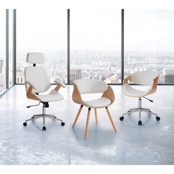 Balts mākslīgās ādas biroja krēsls Visby – Tomasucci-image-1