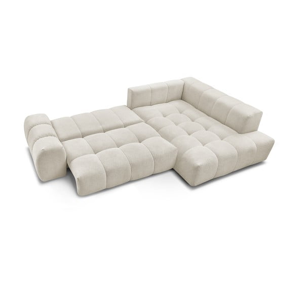 Balts salokāms/ar uzglabāšanas vietu stūra dīvāns no šenila auduma (ar labo stūri/L veida) Everest – Bobochic Paris-image-4