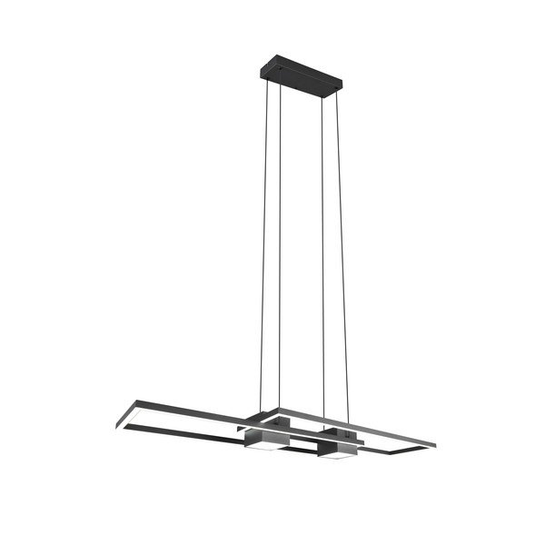 Matēti melna LED piekaramā lampa ar tālvadību/ar regulējamu spilgtumu Albany – Trio-image-2