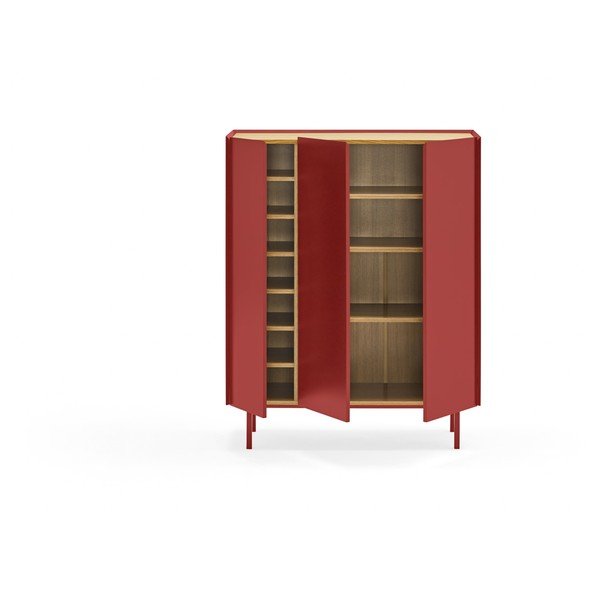 Sarkana augsta kumode ar ozolkoka imitāciju 95x120 cm Arista – Teulat-image-3