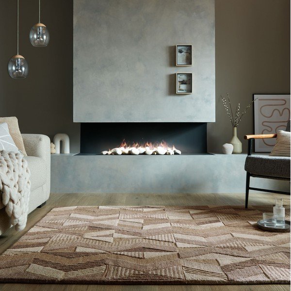 Brūns ar rokām darināts vilnas paklājs 200x290 cm Moda Asher – Flair Rugs-image-1