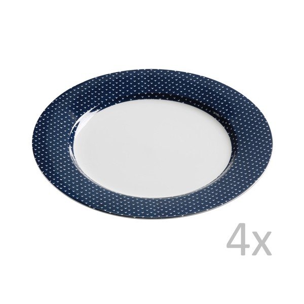 4 Maxwell & Williams Indigo Arrow šķīvju komplekts