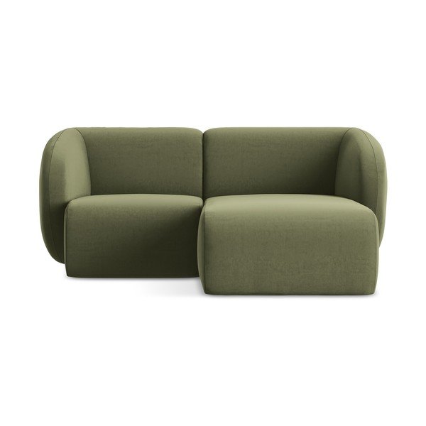 Zaļš samta stūra dīvāns (ar labo stūri/ar zvilni) Lani – Makamii