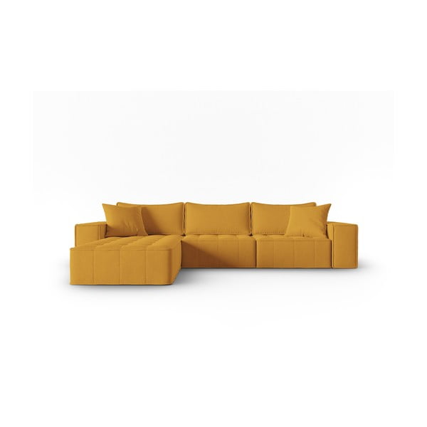 Dzeltens stūra dīvāns (ar kreiso stūri) Mike – Micadoni Home