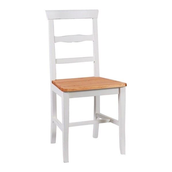 Balts dižskābarža krēsls ar gaiši brūnu sēdekli Biscottini Addy