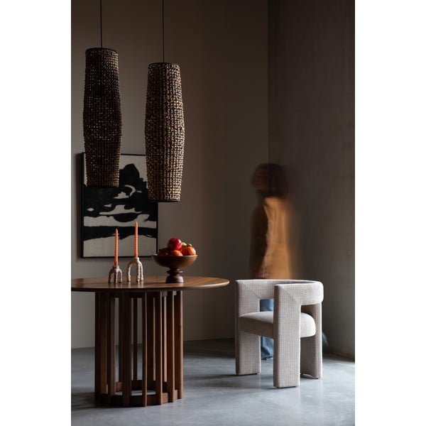 Krēmkrāsas polsterēts ēdamistabas krēsls ar roku balstiem Medina – Dutchbone-image-1