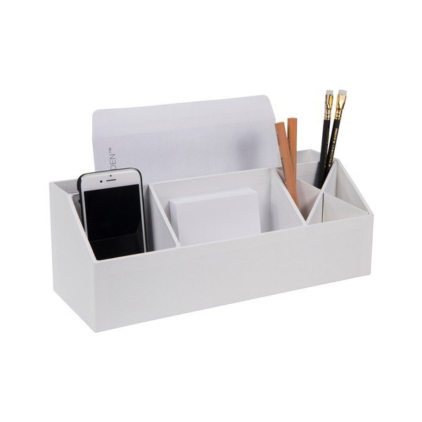 Balts rakstāmgalda organizators rakstāmlietām Bigso, 33,5 x 12,5 cm-image-2