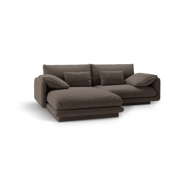 Brūns samta stūra dīvāns (ar kreiso stūri/ar zvilni) Torino – Micadoni -image-2