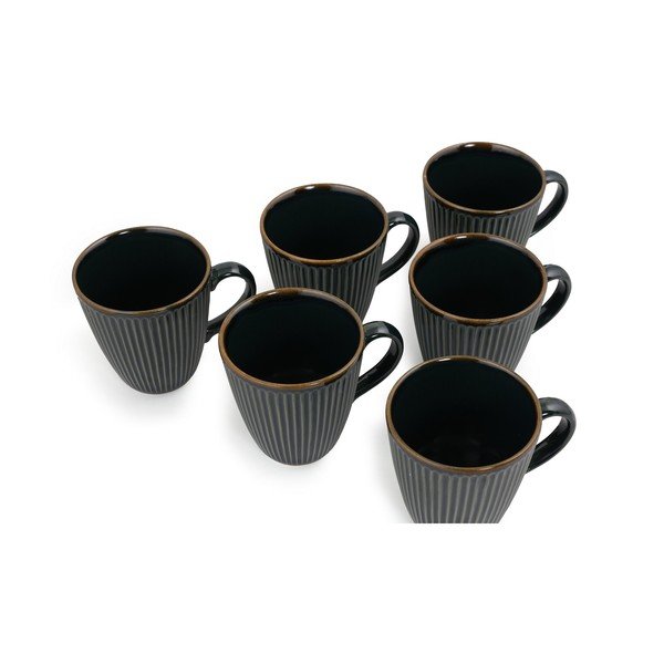 Tumši zaļas keramikas krūzes (6 gab.) 0.3 l – Hermia-image-4