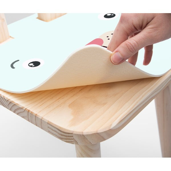 Zils bērnu krēsls no priedes masīvkoka Little Nice Things Bunny-image-2