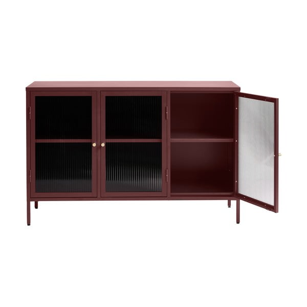 Sarkana metāla vitrīna 132x85 cm Bronco – Unique Furniture-image-4