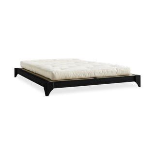 Divguļamā gulta no priedes koka ar matraci un tatami Karup Design Elan Double Latex Black Natural, 160 x 200 cm