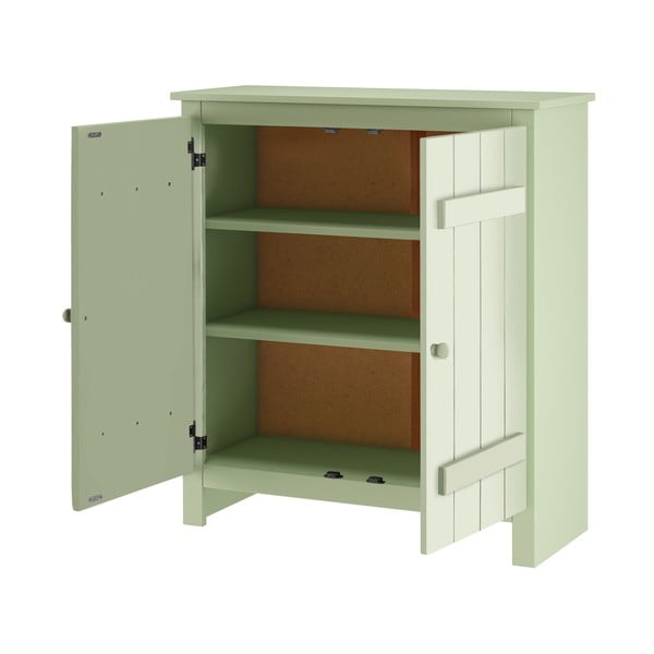 Gaiši zaļš priedes masīvkoka skapītis 100x110 cm Bertram – Støraa-image-3