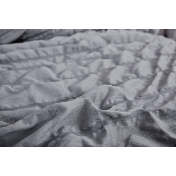 Melna/pelēka vienguļamā gultas veļa no krepa auduma 140x200 cm Naomi – My House-image-3