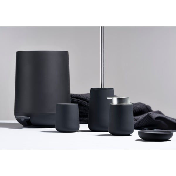 Melna plastmasas atkritumu tvertne ar pedāli 5 l Nova – Zone-image-1