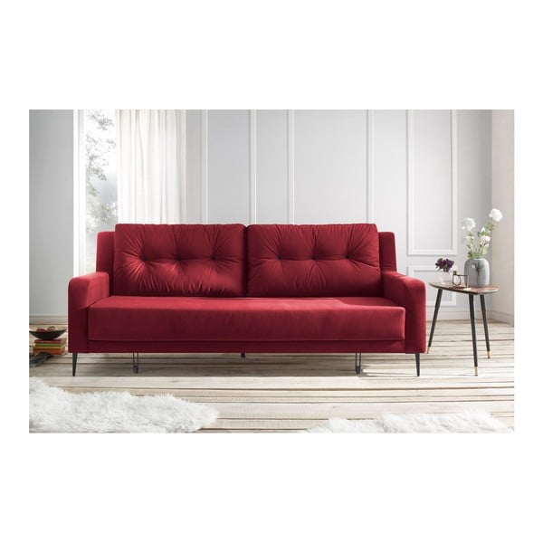 Sarkana dīvāns gulta Bobochic Paris Bergen