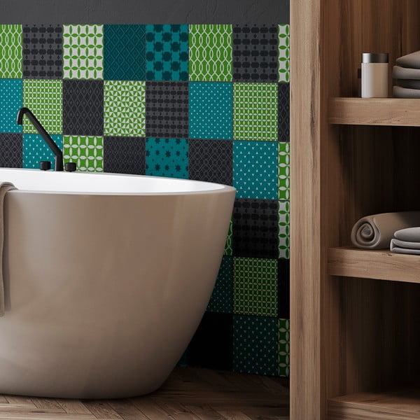 15 dekoratīvo sienas uzlīmju komplekts Ambiance Sofia, 15 x 15 cm-image-1