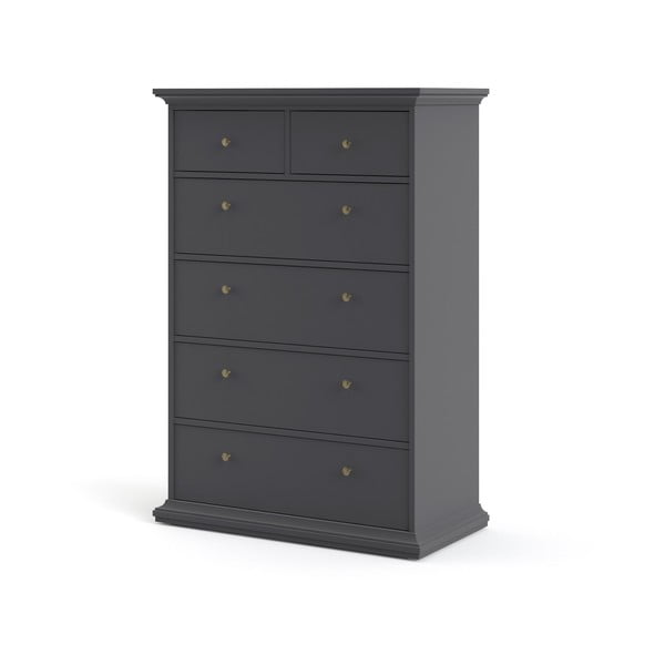 Pelēka augsta kumode 96x140 cm Paris – Tvilum-image-3