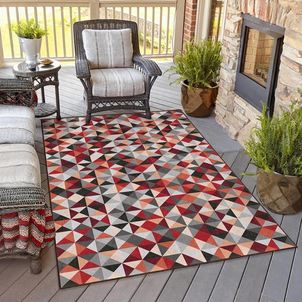 Sarkans/pelēks mazgājams paklājs 120x180 cm Ignite – Mila Home-image-2