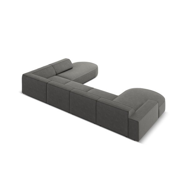 Pelēks samta stūra dīvāns (labais stūris) Jodie – Micadoni Home-image-3