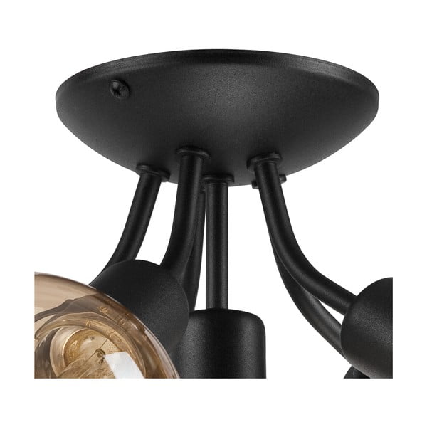 Melna griestu lampa bez abažūra Viggo – LAMKUR-image-3