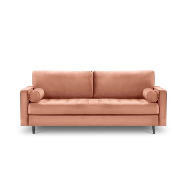 Rozā samta dīvāns Milo Casa Santo, 219 cm