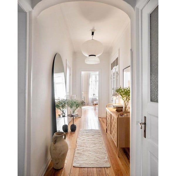 Balts mazgājams/ar rokām darināts vilnas celiņa paklājs 70x200 cm Enkang Ivory – Lorena Canals-image-1