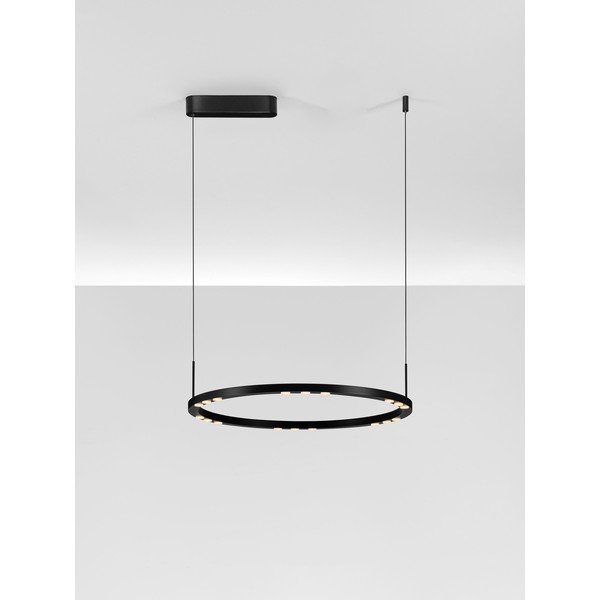 Matēti melna alumīnija LED piekaramā lampa ar regulējamu spilgtumu ø 60 cm Lunette – Nova Luce-image-4