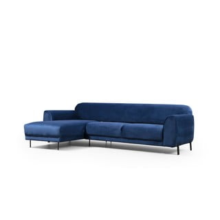 Zils samta izvelkamais stūra dīvāns Artie Image, kreisais stūris