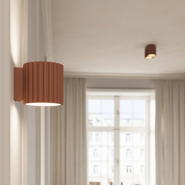 Gaiši brūna sienas lampa ø 10 cm Zora – Sollux-image-3