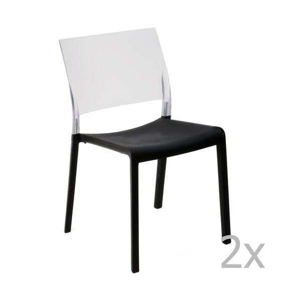 2 melnbalto dārza pusdienu krēslu komplekts Resol Fiona