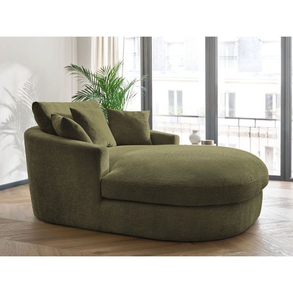 Zaļš atpūtas krēsls no šenila auduma Belem – Bobochic Paris-image-1